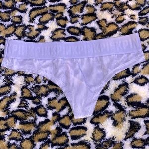 PINK Victoria Secret Lilac Velvet Ribbed Thong